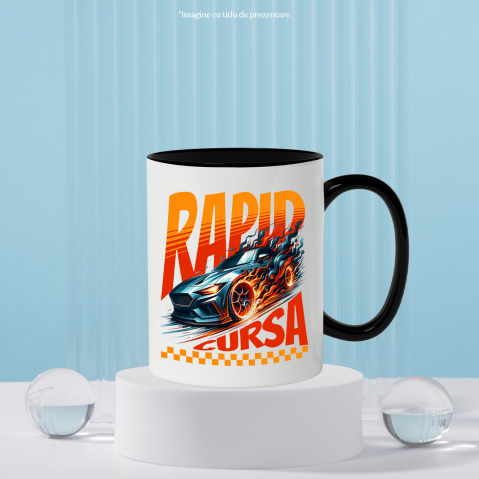 Cana Personalizata Tricou Mașină Sport în Flăcări – Cadou Perfect pentru Pasionații de Viteză [2]