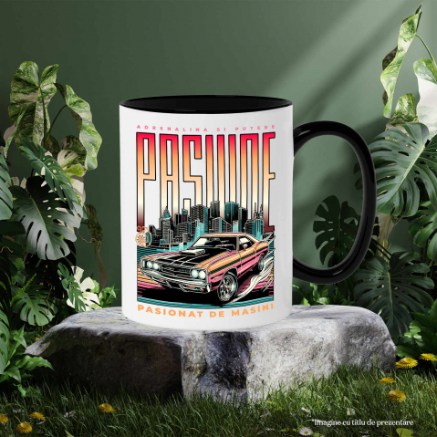 Cana Personalizata Tricou Drifting – Mașină Tunată Roșie în Oraș Noaptea [2]