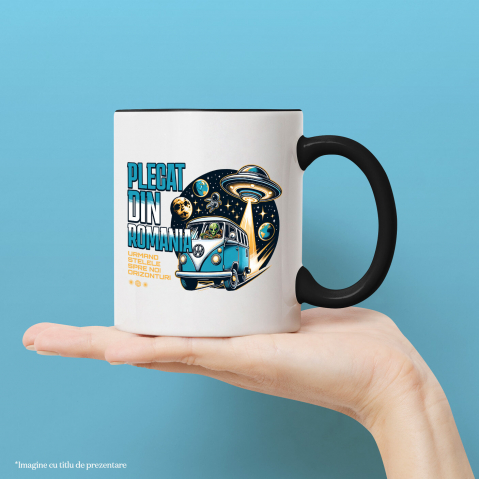 Cana Personalizata Mașină Vintage Pe Lună – Aventură Cosmică Cu Extratereștri Și Astronauți [1]