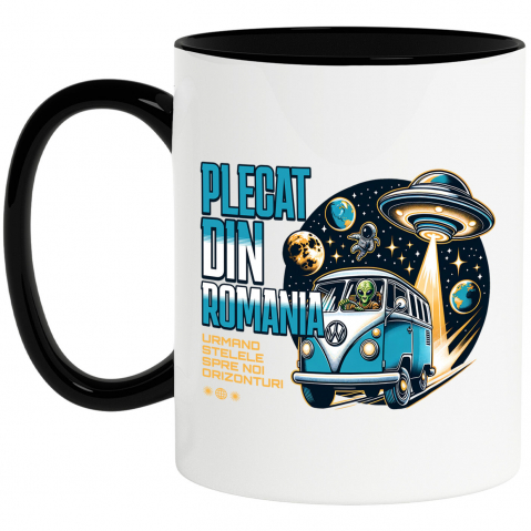 Masini - Cana Personalizata Mașină Vintage Pe Lună – Aventură Cosmică Cu Extratereștri Și Astronauți