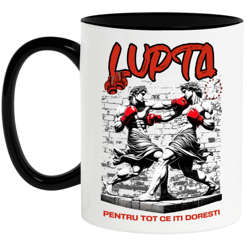 Cana Personalizata Meci de Box Între Statui – Design Stil Grecesc pentru Cadouri Personalizate