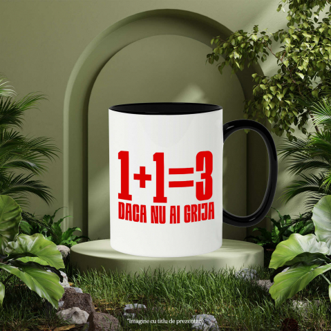 Cana Personalizata Haios Adunare Matematica Unu Plus Unu Egal Trei – Cadouri Personalizate pentru Familie și Copii [2]