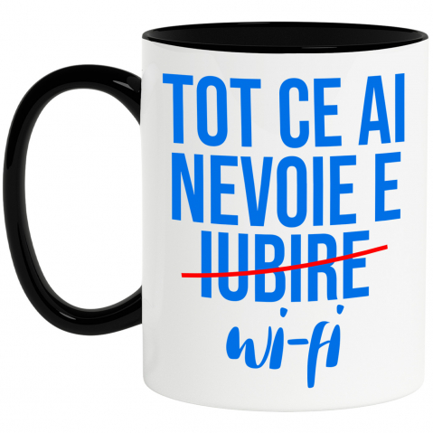 Căni - Cana Personalizata Mesaj Haios pentru Iubitorii de Internet – Cadouri Personalizate cu Umor despre Wi-Fi și Iubire