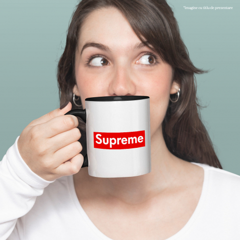 Cana Personalizata Lux Fashion Trend Supreme - Stil Elegant cu Mesaj Puternic în Roșu [1]