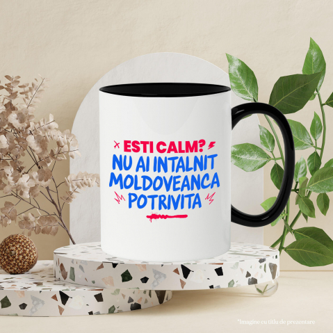 Cana Personalizata „Ești Calm, Nu Ai Întâlnit Moldoveanca Potrivită” – Mesaj Amuzant pentru Cadouri Personalizate [2]
