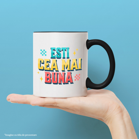 Cana Personalizata „Ești Cea Mai Bună” – Cadou Romantic Personalizat cu Steagul României | Mesaj de Iubire [1]