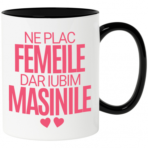 Masini - Cana Personalizata Mesaj Romantic cu Inimioare – Declarație de Dragoste în Română