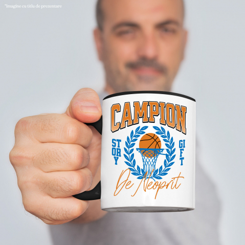Cana Personalizata Minge de Baschet Personalizată – Campion de Neoprit | Cadou Motivațional [1]