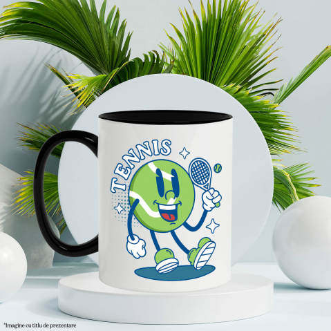 Cana Personalizata Minge de Tenis Animată – Design Sportiv și Vesel [2]