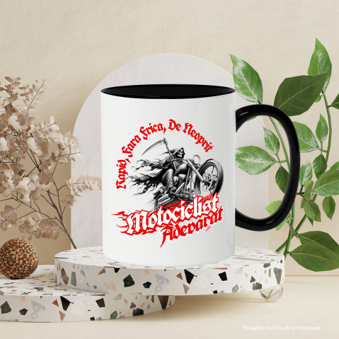 Cana Personalizata Moartea cu Coasa pe Motocicletă – Design Horror și Misterios [2]