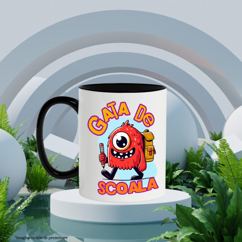 Cana Personalizata Monstru Vesel cu Blană Roșie – Cadou Personalizat Educațional pentru Copii [2]