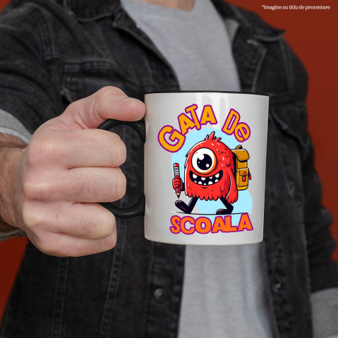 Cana Personalizata Monstru Vesel cu Blană Roșie – Cadou Personalizat Educațional pentru Copii [1]