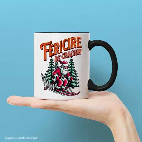 Cana Personalizata Moș Crăciun Cool pe Schiuri – Cadouri Personalizate pentru un Crăciun Plin de Fericire [1]