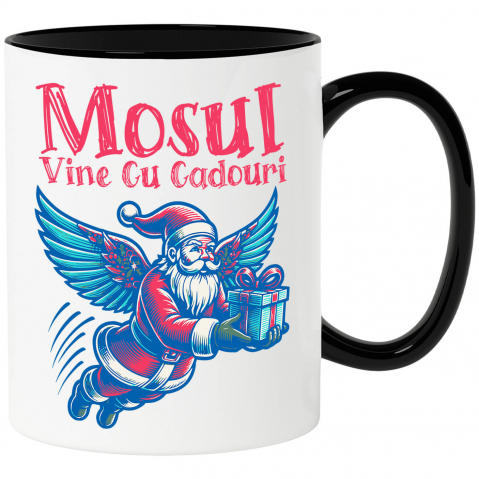 Craciun - Cana Personalizata Moș Crăciun Cu Aripi De Înger - Cadouri Colorate De Crăciun