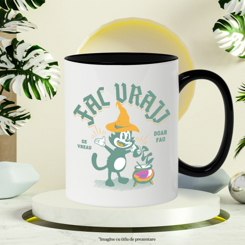 Cana Personalizata Motan cu Pălărie de Vrăjitor | Produse Personalizate pentru Halloween și Familie [2]