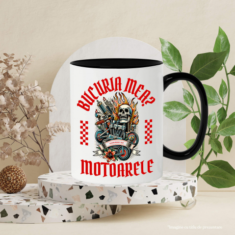 Cana Personalizata Motor Puternic cu Craniu și Flăcări – Artă Mecanică și Viteză [2]