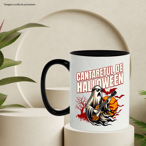 Cana Personalizata Mumie cu Chitară și Ochelari de Soare | Cântărețul De Halloween | Cadou Personalizat pentru Copii și Familie [2]