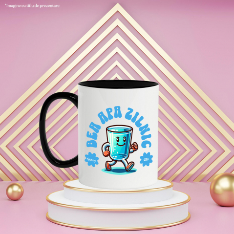Cana Personalizata „Pahar Personalizat 'Bea Apă Zilnic' – Cadou Vesel pentru Familie, Copii și Hidratare” [2]