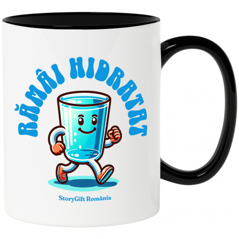 Bauturi - Cana Personalizata „Pahar de Apă Vesel – Rămâi Mereu Hidratat cu Acest Cadou Personalizat!”