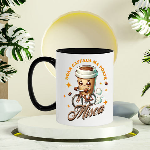 Cana Personalizata „Pahar Personalizat „Doar Cafeaua Mă Mișcă” – Cadou Perfect pentru Iubitorii de Cafea și Biciclete” [2]