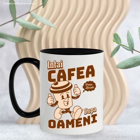 Cana Personalizata „Pahar De Cafea Vesel „Intai Cafea Dupa Oameni” – Cadou Amuzant pentru Iubitorii de Cafea” [2]
