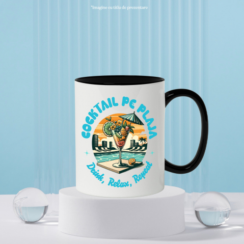 Cana Personalizata "Produse personalizate pentru vacanță – Pahar de cocktail elegant cu fructe și umbrelă la piscină" [2]