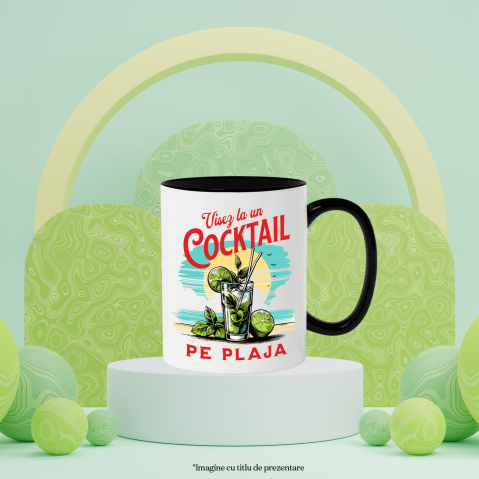 Cana Personalizata „Pahar Cocktail Personalizat cu Apus de Soare și Menta – Cadou pentru Vacanță și Petreceri” [2]