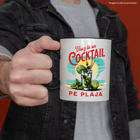 Cana Personalizata „Pahar Cocktail Personalizat cu Apus de Soare și Menta – Cadou pentru Vacanță și Petreceri” [1]