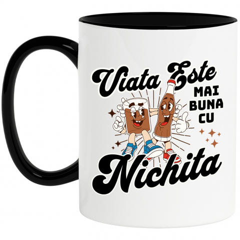 Prieteni - Cana Personalizata Cadouri personalizate pentru prieteni – Pahar de cola și sticla de cola cu text personalizat