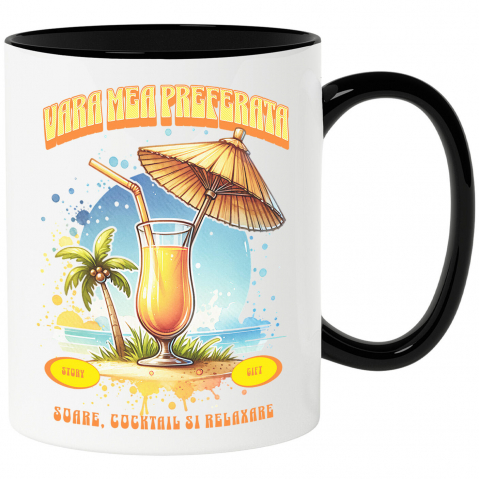 Căni - Cana Personalizata „Pahar Fresh Portocale Pe Nisip - Cadou Perfect Pentru Vara Ta Preferată”