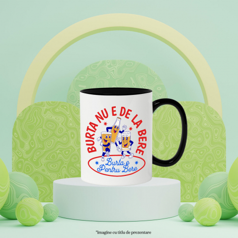 Cana Personalizata „Halba și Sticla de Bere Personalizată cu Mesaj Amuzant „Burta Nu E De La Bere, Burta E Pentru Bere” - Cadou Perfect pentru Petrecere și Distracție” [2]