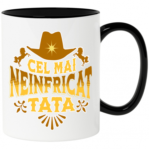 Tata - Cana Personalizata Cadouri Personalizate Tata și Copii | Pălărie Cowboy, Cel Mai Neinfricat Tata, Dragoste