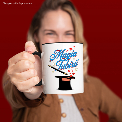 Cana Personalizata Pălărie de Magician cu Mesaj „Magia Iubirii” – Cadou Romantic Personalizat pentru Valentine's Day [1]