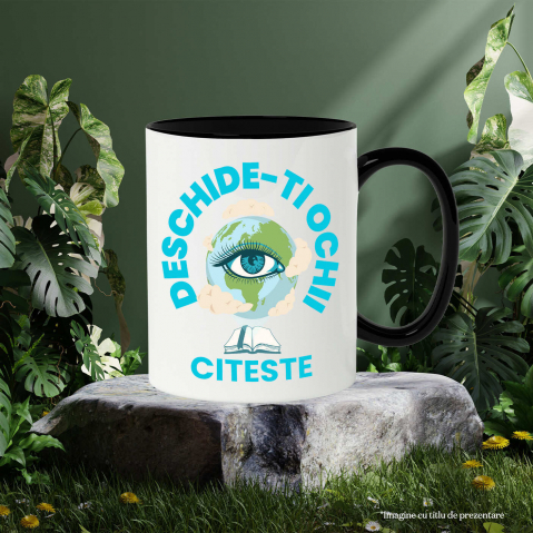 Cana Personalizata "Produse educaționale personalizate – Pământ Tera cu ochi gene lungi și carte deschisă" [2]