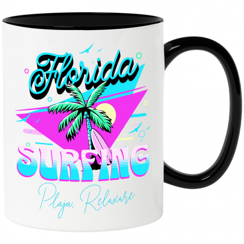 Plaja - Cana Personalizata "Produse personalizate pentru vacanță – Palmier cu nuci de cocos și placă de surf în Florida pentru surfing"