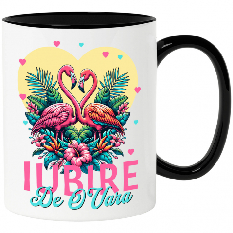Cana Personalizata Tricou Personalizat Flamingo Dragoste – Iubire de O Vară | Cadou Romantic Valentine's Day