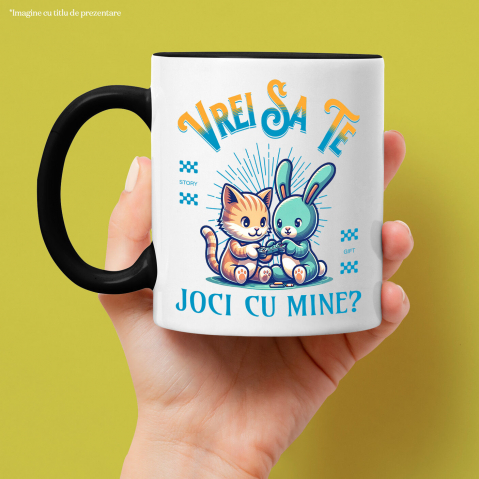 Cana Personalizata Tricou Personalizat Pisică și Iepure – Cadou Jucăuș pentru Copii | Desene Animate [1]