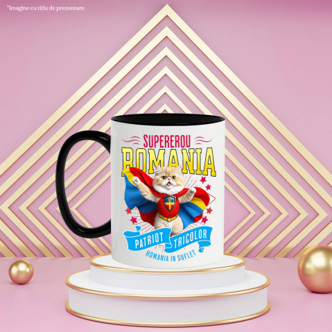 Cana Personalizata Pisică Persană În Costum de Căpitan România - Cadouri Personalizate pentru Iubitorii de Animale [2]