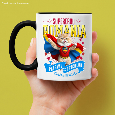 Cana Personalizata Pisică Persană În Costum de Căpitan România - Cadouri Personalizate pentru Iubitorii de Animale [1]