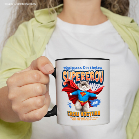 Cana Personalizata Pisică Persană Supererou – Design Personalizat pentru Iubitorii de Animale și Familie [1]