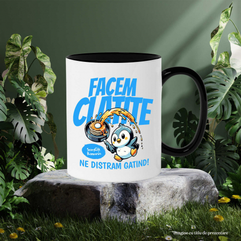 Cana Personalizata Cadou personalizat pentru iubitorii de clătite | Pinguin în bucătărie cu tigaie și distracție în familie [2]