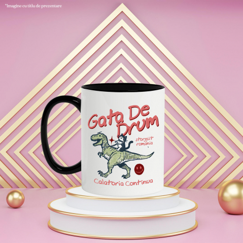 Cana Personalizata Pisică Călare T-rex - Jucărie cu Dinozaur pentru Copii, Călătorie Continuă [2]