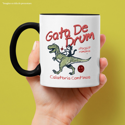 Cana Personalizata Pisică Călare T-rex - Jucărie cu Dinozaur pentru Copii, Călătorie Continuă [1]