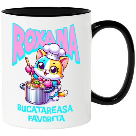 Meserii - Cana Personalizata Pisică Colorată Veselă – Cadou Personalizat pentru Bucătărese și Iubitori de Pisici