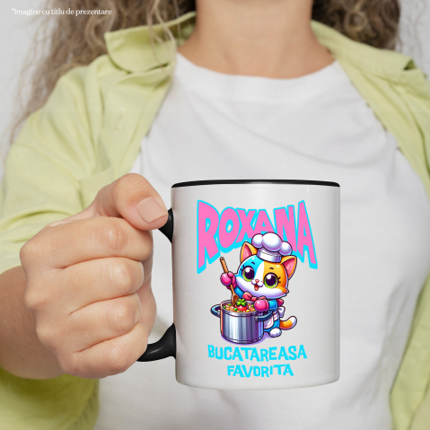 Cana Personalizata Pisică Colorată Veselă – Cadou Personalizat pentru Bucătărese și Iubitori de Pisici [1]
