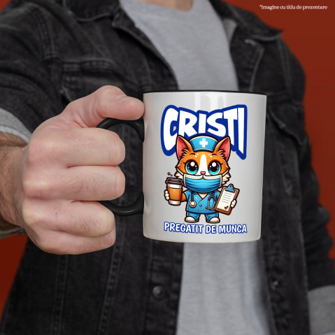 Cana Personalizata Pisică Doctor Cu Cafea – Design Amuzant pentru Cadouri Personalizate [1]