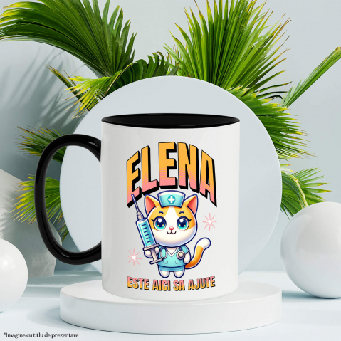 Cana Personalizata Pisică Doctor Cu Seringă Imensă – Design Amuzant pentru Cadouri Personalizate [2]