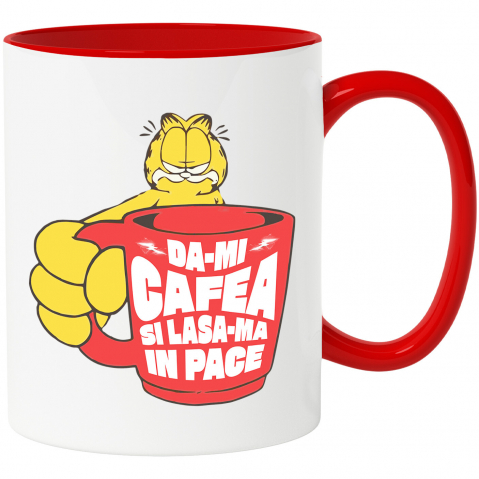 Cana Personalizata „Cana Garfield Imensă cu Cafea - Mesaj Haios „Dă-mi Cafea și Lasa-mă în Pace” – Cadou Perfect pentru Iubitorii de Pisici și Cafea” [0]