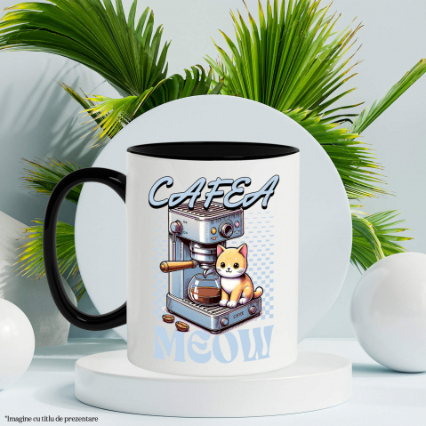 Cana Personalizata „Pahar Personalizat „Cafea Meow” – Cadou Iubitorilor de Pisici și Cafea” [2]