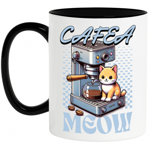 Bauturi - Cana Personalizata „Pahar Personalizat „Cafea Meow” – Cadou Iubitorilor de Pisici și Cafea”